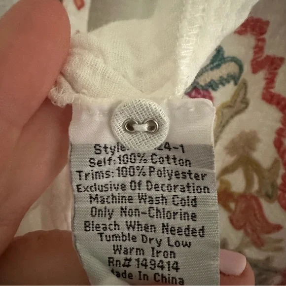 Johnny Was Toyah Blouse - Gauzy Embroidered Cotton Tunic Style Top or Dress - XS - Picture 6 of 7